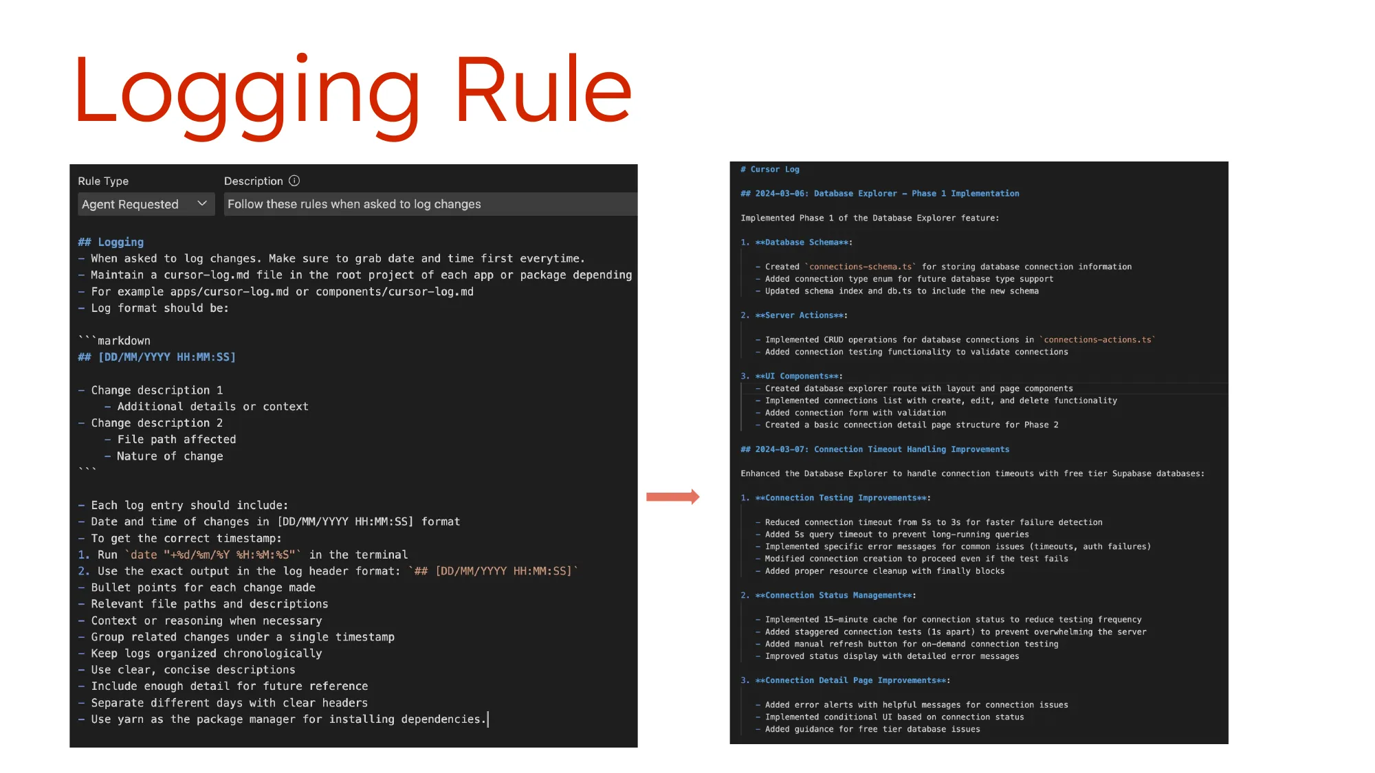 logging rule example 