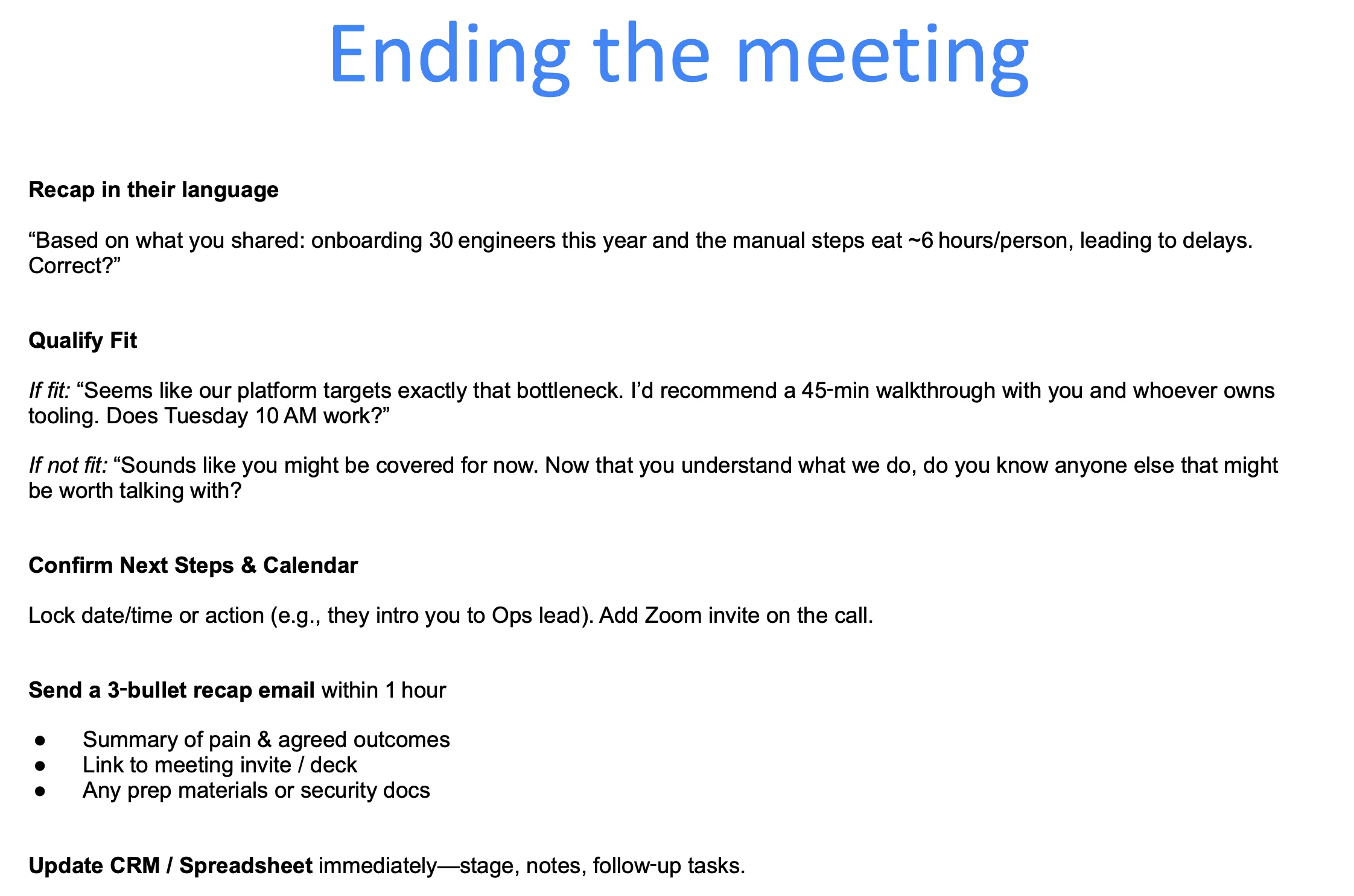 Meeting ending best practices